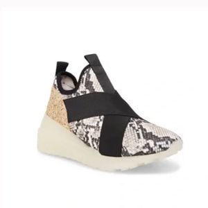 Steve Madden Cryme Snake Skin and Glitter Slip On Sneakers